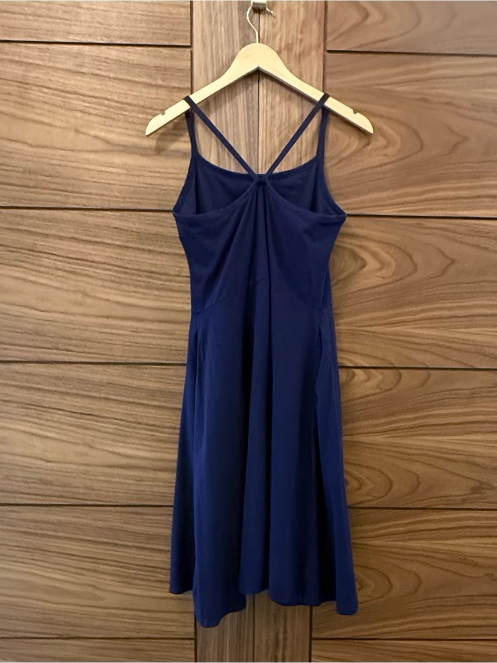 Pact Organic Fit & Flare Midi Dress Blue Women's Large - Picture 4 of 8